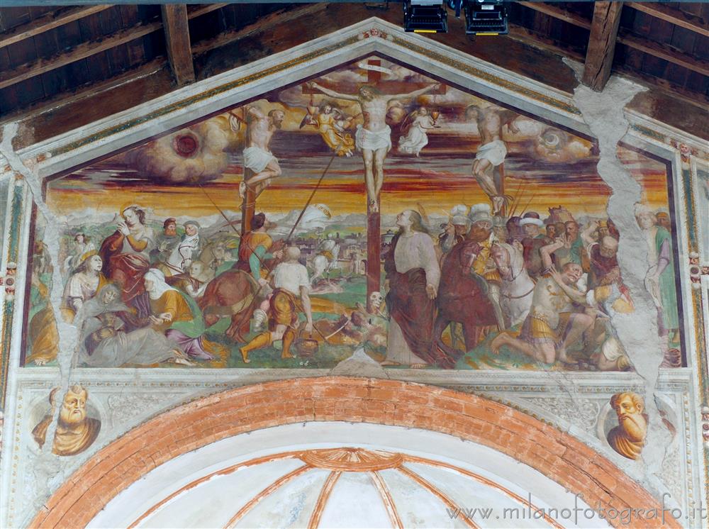 Cavenago di Brianza (Monza e Brianza, Italy) - Crucifixion on the great arch of the Church of Santa Maria in Campo